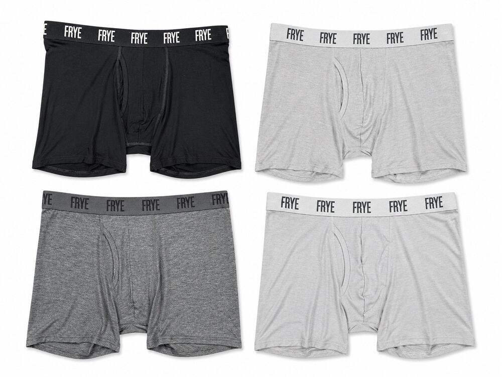 Frye 4.5 Inch Bamboo Blend Boxer Briefs 4 Pack Grey NWT — Size Large